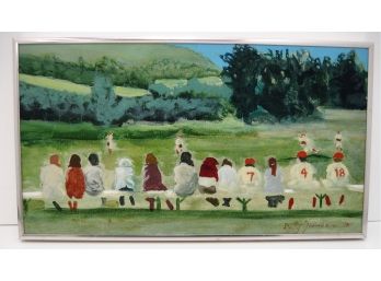 Listed Artist David Zimmerman Impressionist 'Baseball Game' Oil Painting