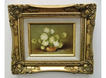 Listed Artist Robert Cox Floral Still Life Oil Painting