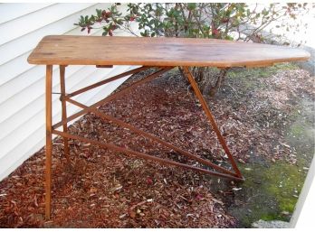 Antique Wooden 3 Board Top Folding Ironing Board