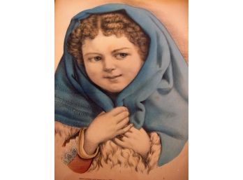 Original 1873 Currier & Ives Hand Colored Lithograph 'Little Martha'