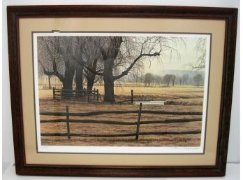 PETER KEATING Painter Of American Landscapes Hand Signed Limited Edition Print Titled 'Willows'