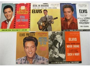 Lot Of 5 Elvis Presley 45 RPM Vinyl Records