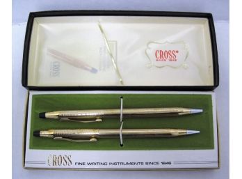 Vintage Cross 10 Karat Gold Filled Pen & Pencil Boxed Set #4501