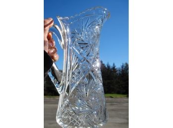 Antique ABP American Brilliant Period Cut Glass 11' Pitcher