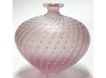 Kosta Boda Pink Satin Glass Bud Vase Signed B Vallien Artist Collection #48466