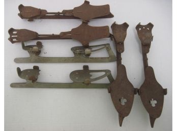 3 Matching Pairs Of Antique Ice Skates