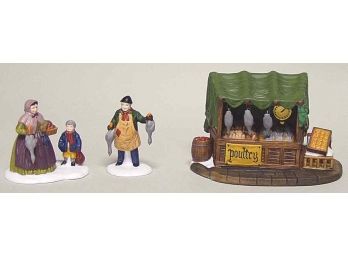 Department 56 Heritage Village Collection 'Poultry Market''  3 Piece Set