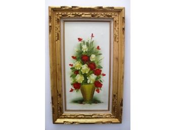 Nancy Lee Original Still Life Floral Oil Painting In Carved Frame