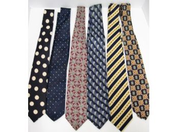 Lot Of 6 Mens Designer Ties Bill Blass Christian Dior Pierre Cardin