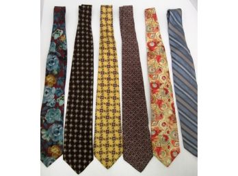 Lot Of 6 Mens Designer Ties Tommy Hilfiger,calvin Klein Etc