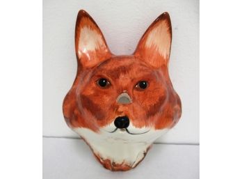 Unique Vintage Babbacombe Devon England Porcelain Fox Head String Dispenser Scissor Holder