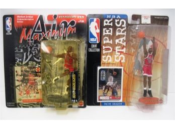 Pair Of 1998-99 Mattel  Michael Jordan NBA Court & Maximum Air Action Figures