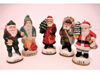 Set Of 5 Vintage Reproduction Early Santa Claus Figures