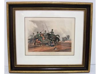 Original 1817 Hand Colored Aquatint Death Of Major Gen Sir William Ponsonby