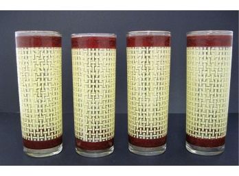 Set Of 4 Vintage Mid Century 7' Drinking Glasses