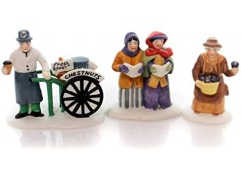 Department 56 Heritage Village Collection 'Violet Vendor/Carolers/Chestnut Vendor' 3 Piece Set