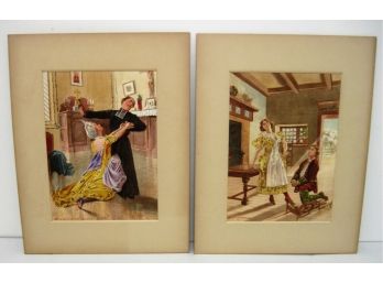 1899 William De Leftwich Dodge Pair 'The Great Operas' Watercolor Prints