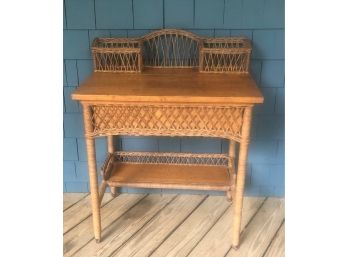 WICKER DESK OR DRESSING TABLE