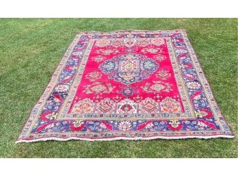 BEAUTIFUL PERSIAN RUG WITH A FEW PROFESSIONAL REPAIRS