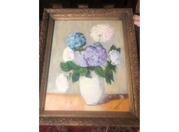 ACRYLIC PAINTING OF HYDRANGEAS BY R. GENTILE