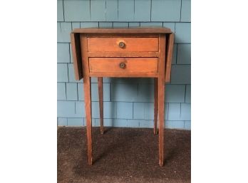 A NINETEENTH CENTURY DROP LEAF PINE WORKTABLE