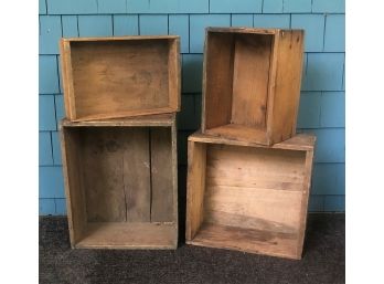 FOUR OLD WOODEN BOXES