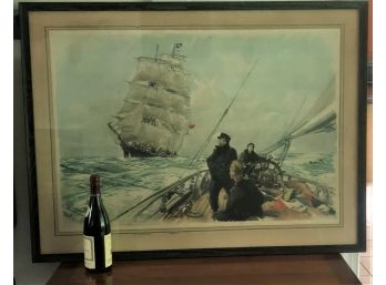 SIGNED NAUTICAL PRINT BY A. BRENET