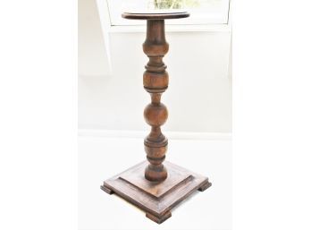 Antique Gothic Style Carved Oak Pedestal