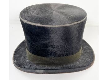 Antique Superfine Beaver Skin Top Hat By Prominent,  Knox Of  New York