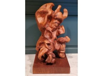 Fantastic Vintage Lloyd Lasdon Hand Carved Wood Root Abstract Sculpture