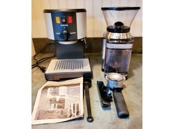 Krups Espresso Novo Espresso Maker & Cuisinart Electric Coffee Grinder