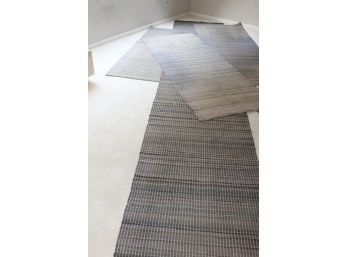 Group Of Four Hand Knotted Multi Colored Reversible Runners