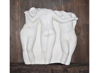 Vintage Abstract Relief Of Three Women's Nude Torso's From Alva Studios 1955