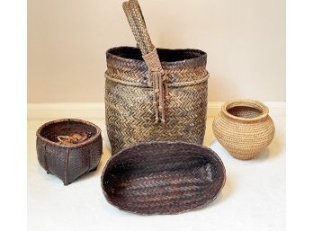 Unique Vintage Woven Wicker Baskets