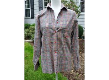 Vintage Missoni Sport Size Small Plaid Flannel Button Down Shirt - Made In Italy