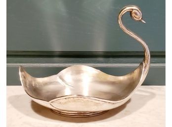 Striking Vintage Zurita Mexico 925 Sterling Silver Swan Centerpiece Bowl - 21.190 Ozt