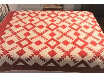 Ralph Lauren White Creek Red / Cream Twin Quilt