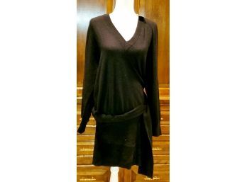 New Old Stock Michael Kors MK Black V Neck Cashmere Blend Ladies Wrap Style Dress-Size Large