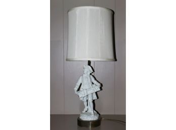 Vintage Colonial Style Porcelain Dual Light Table Lamp