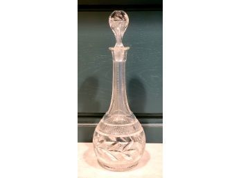 Vintage Cut Crystal Decanter With Stopper