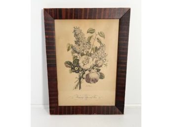 Jean Louis Prevost Hand Colored Print 'Bouquet Of Lilacs & Roses' #10