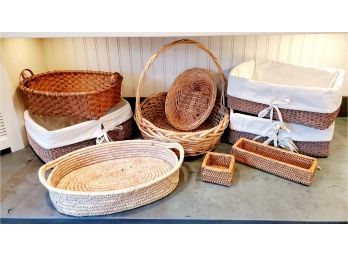 Grouping Of Assorted Decorative & Functional Baskets