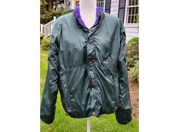 Vintage Patagonia Reversible Green Windbreaker / Purple Fleece Jacket