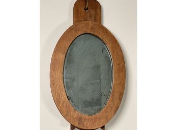 Quaint Antique Oval Wood Mirror