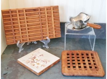 Vintage Mid Century Modern Dining & Serving - Teak, Tile & Stainless - Dansk & Goodwood