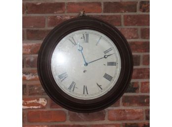 Antique Ingraham Eight Day Time And Strike Wall Clock With Key