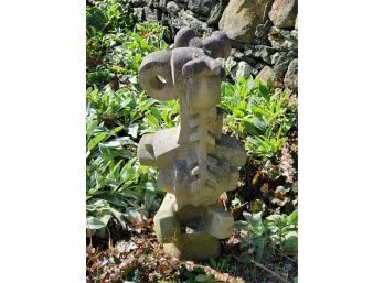 Wonderful Abstract Stone Carved Garden Statuary By Local Artist Lloyd Lasdon