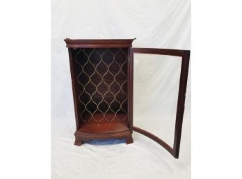 Wood & Glass Door Wine Storage Cabinet With Removable Granite Top & Serving Tray