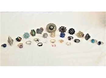 Twenty-Seven Various Sizes & Style Women's Fashion Rings