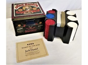 Vintage Jack Daniels Old NO. 7 Tennessee Whiskey Poker Set And Collectable Tin